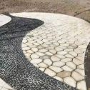 呼和浩特 黄金麻冰裂纹地铺石工地铺装案例
