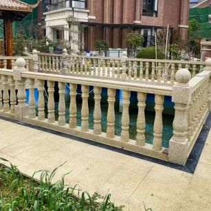 呼和浩特黄金麻花岗岩石材栏杆，扶手，将军柱，花瓶柱