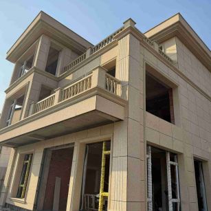 呼和浩特 黄金麻花岗岩石材荔枝面外墙干挂效果展示