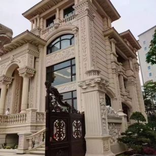 呼和浩特 黄金麻花岗岩别墅外墙干挂效果展示