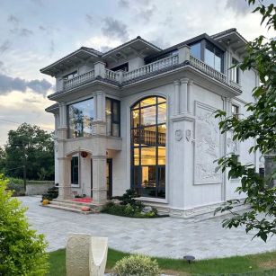 呼和浩特 白麻花岗岩私人别墅干挂石材豪华定制