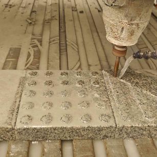 呼和浩特 芝麻白花岗岩石材盲人石、盲道石、盲点石