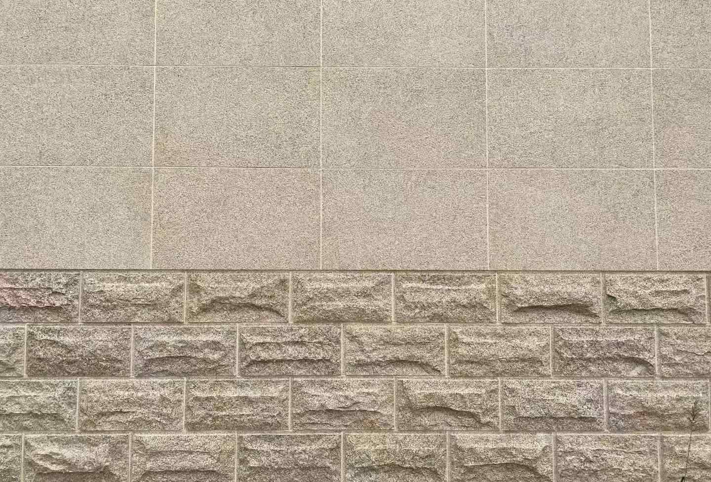 呼和浩特 黄金麻自然面蘑菇石配荔枝面干挂