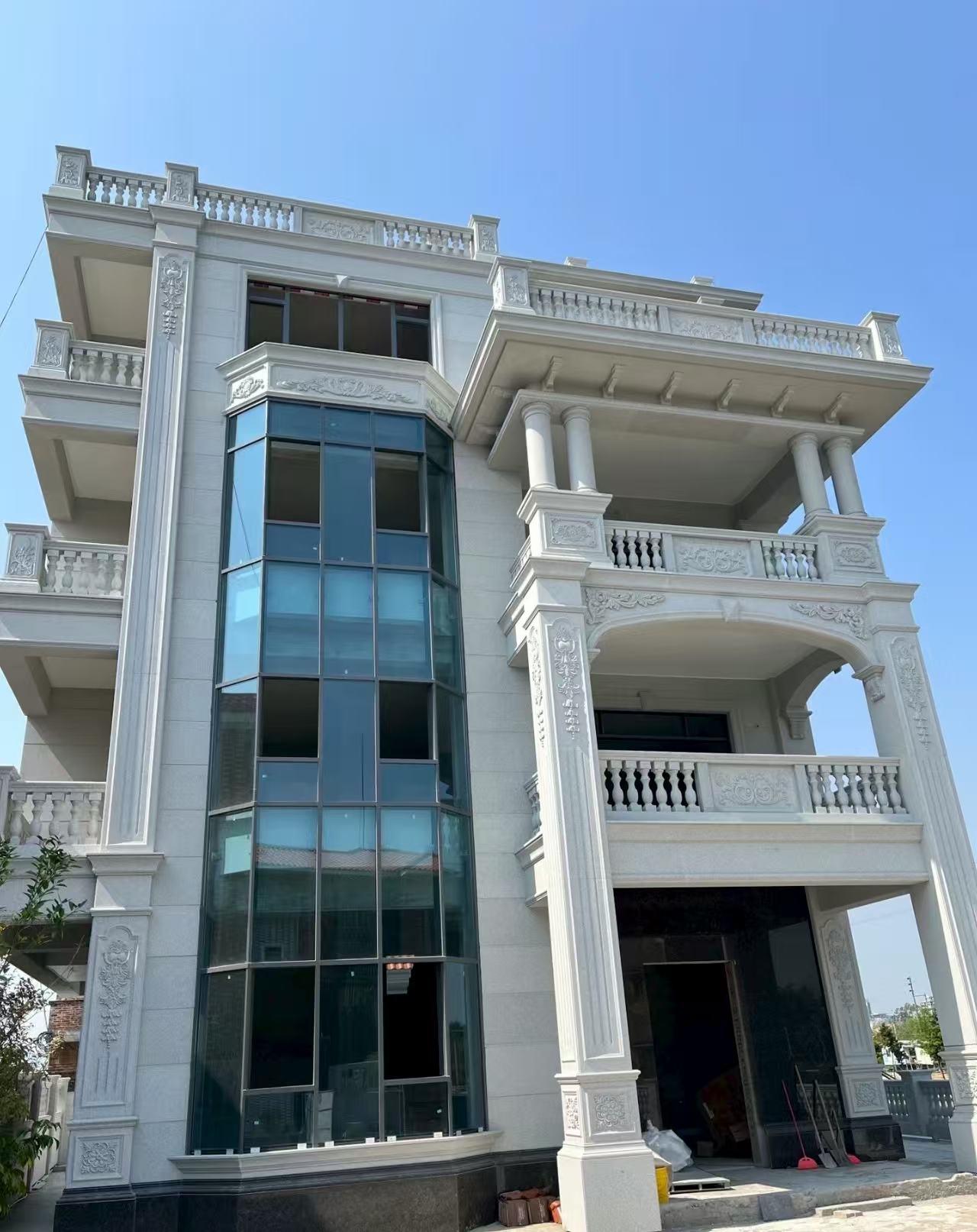 呼和浩特 白麻花岗岩别墅外墙干挂效果展示