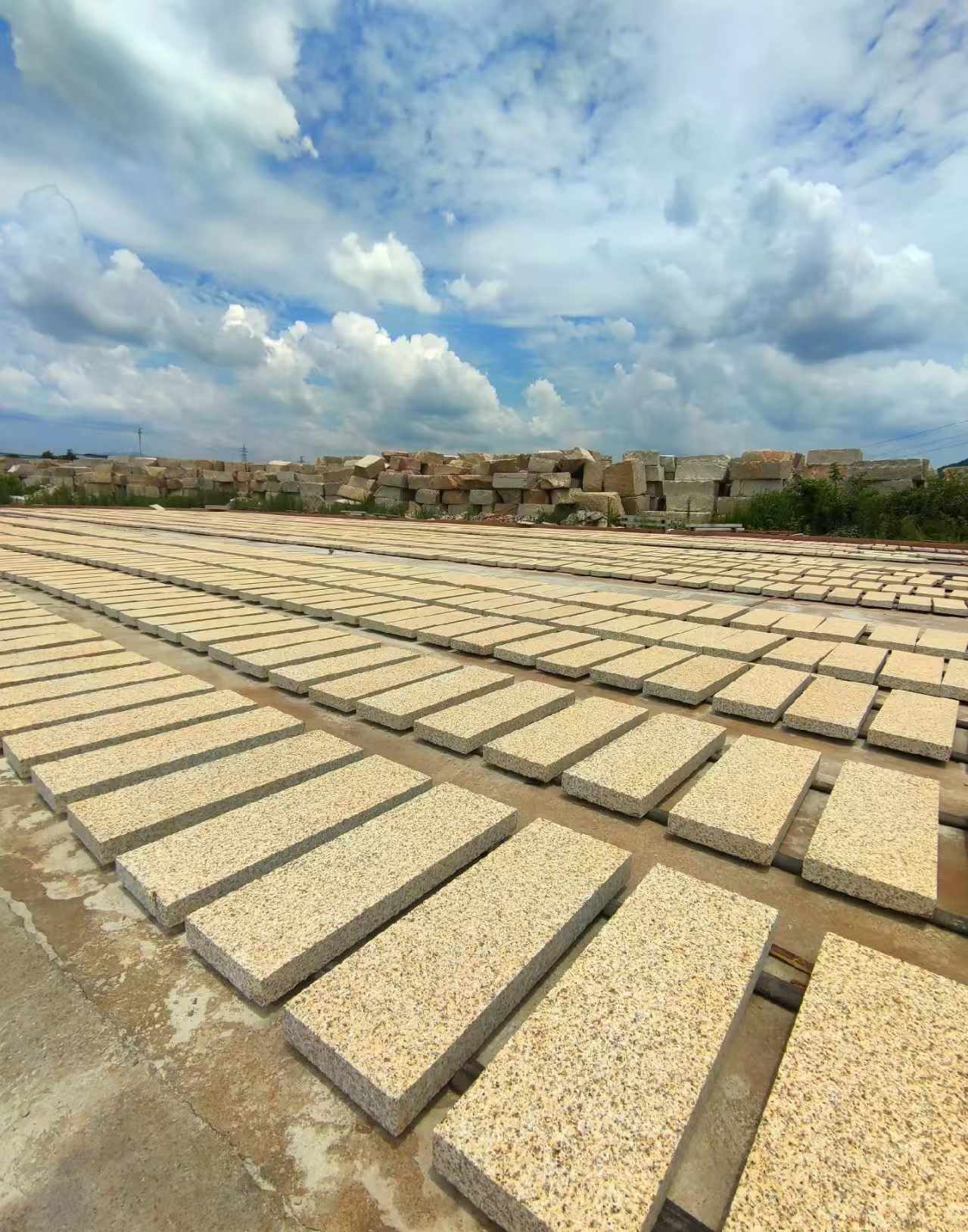 呼和浩特 黄金麻荔枝面花岗岩石材地铺石防护中