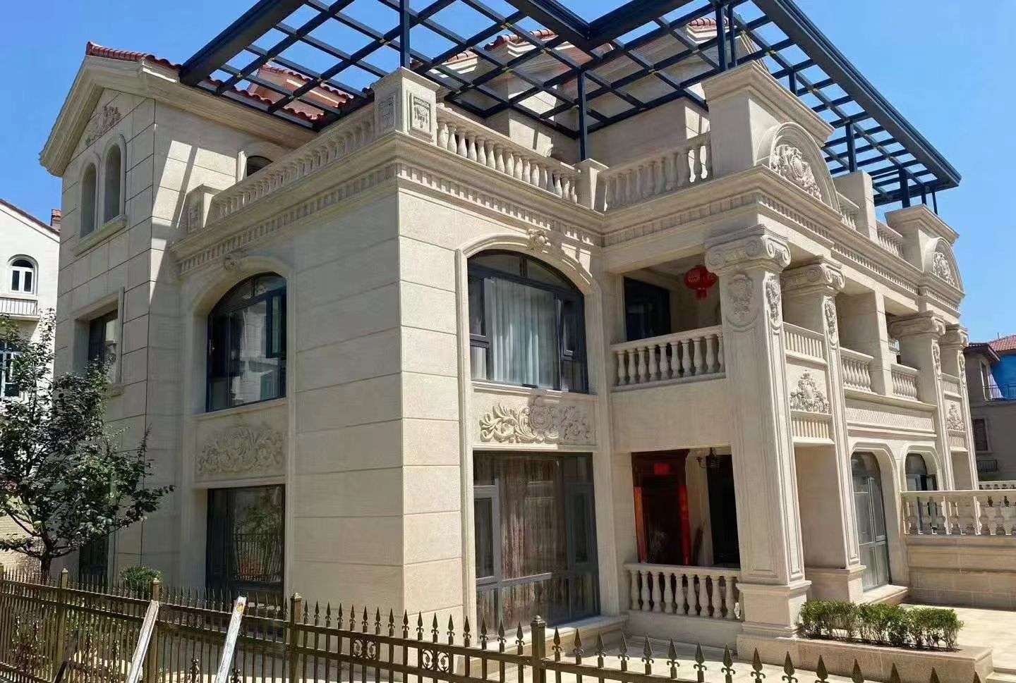 呼和浩特 黄金麻花岗岩荔枝面别墅外墙干挂