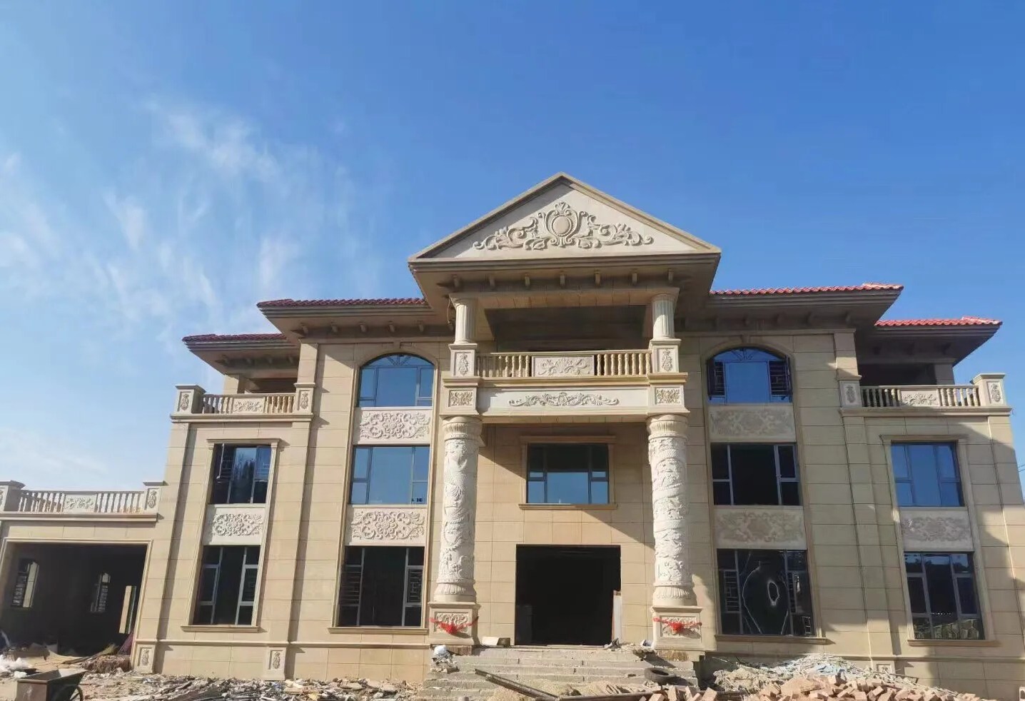 呼和浩特 黄金麻花岗岩别墅外墙干挂