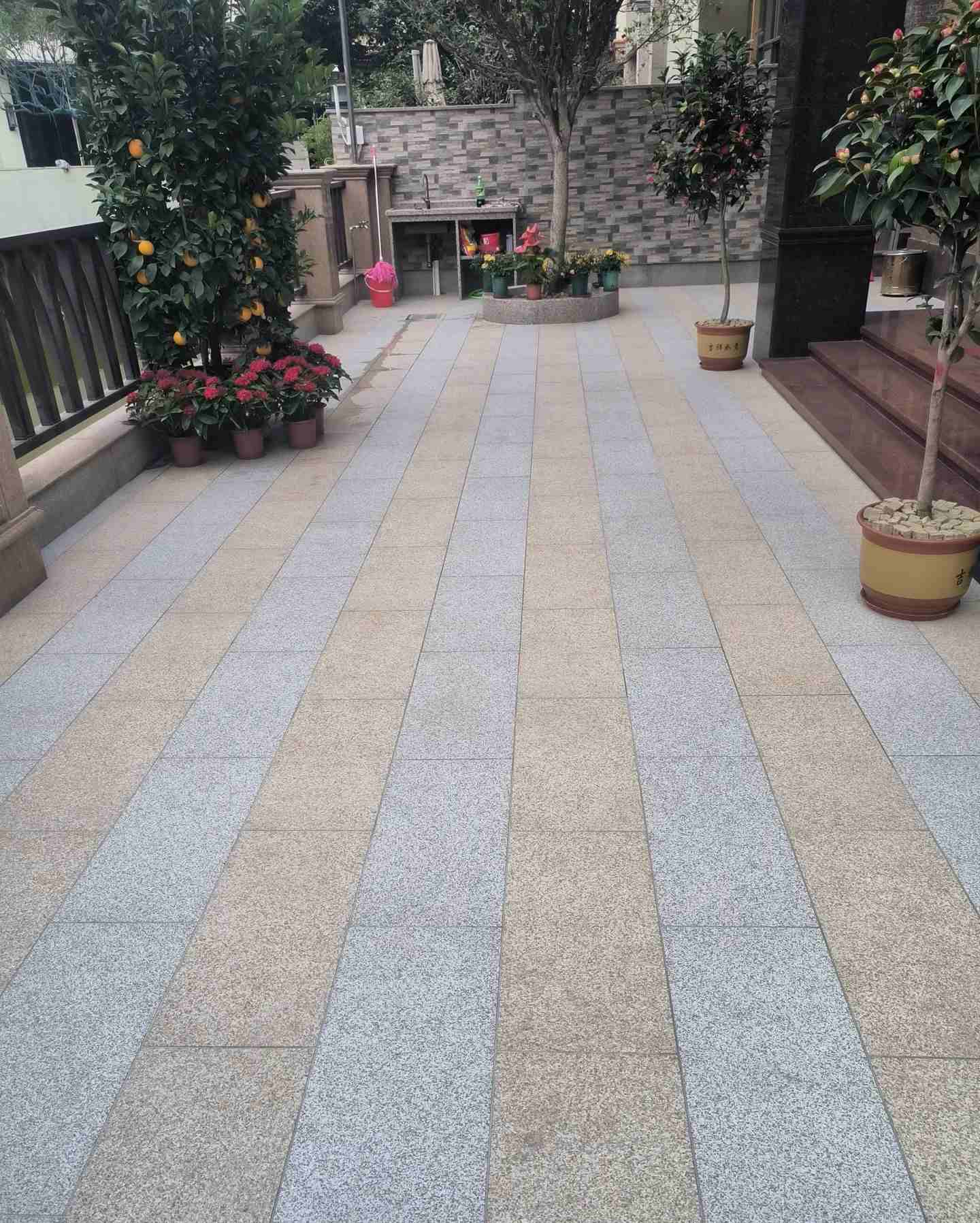 呼和浩特 黄金麻白麻荔枝面庭院铺装展示